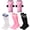 black， white，pink, variant on Hengguang 4 Pcs Soccer Shin Guards Set for Kids - Youth Protective Pads with 3 Pairs Socks, Lightweight Breathable Gear for Boys & Girls Ages 6-14