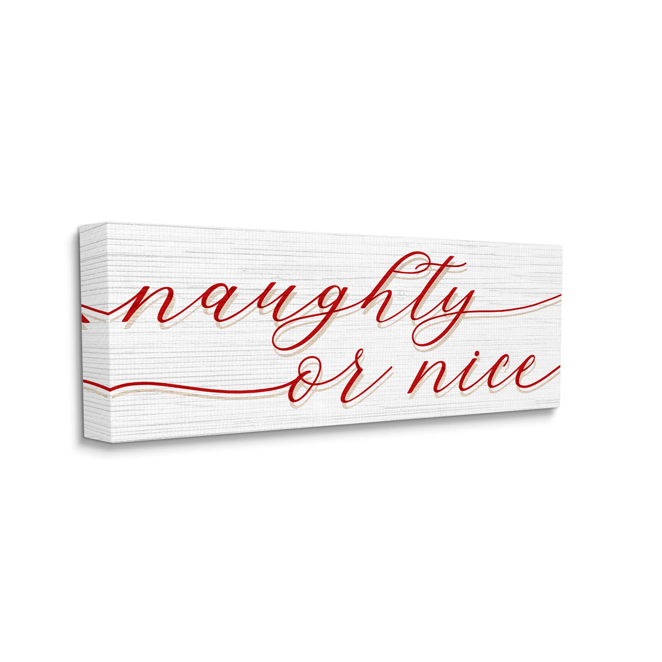 Naughty Or Nice Christmas Phrase Holiday Graphic Art Gallery Wrapped Canvas Print Wall Art