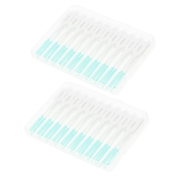Gum Interdental Brush 160 Pcs Tooth Floss Cleaners Flossers Housef Pick Dispenser Reusable Tpe