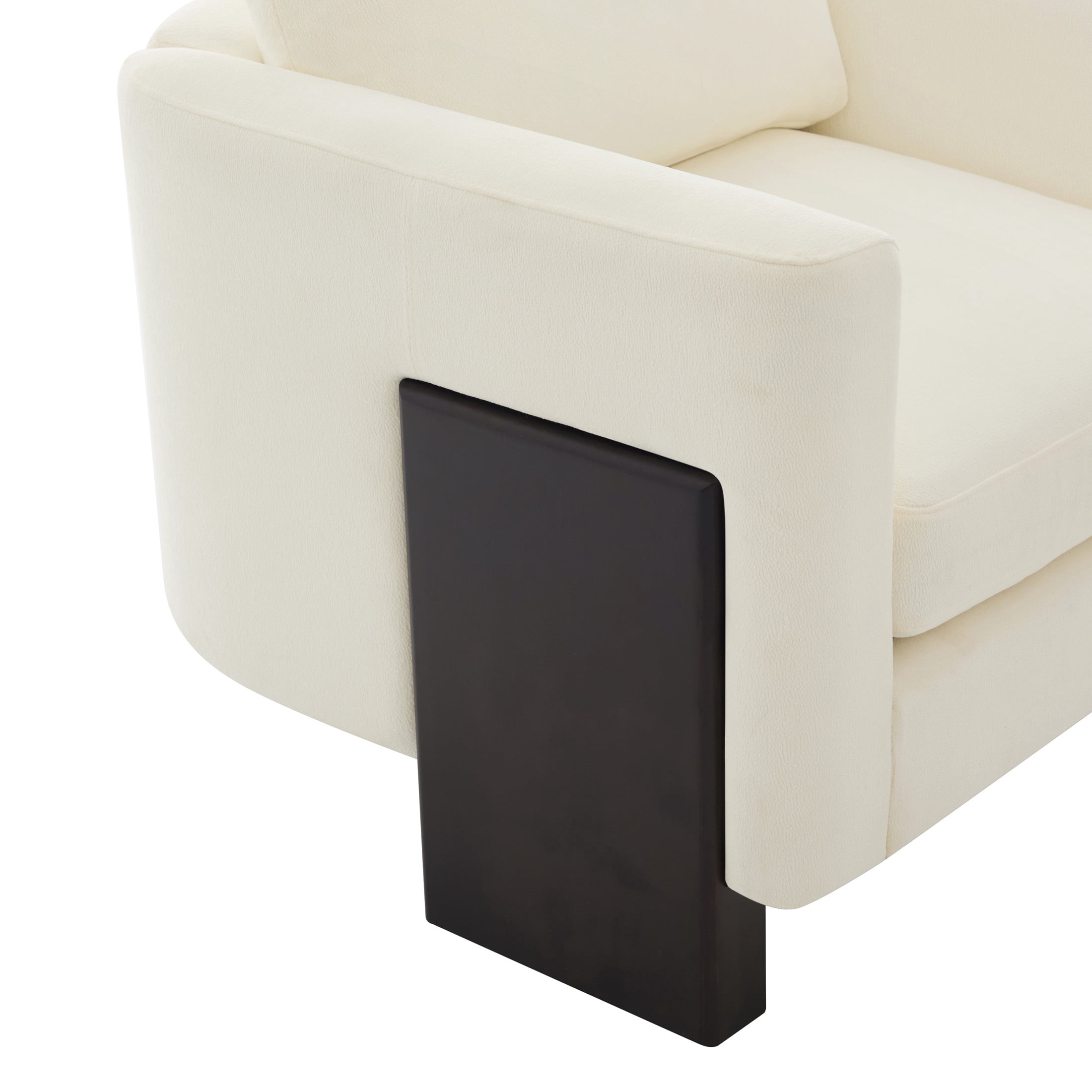 Christopher Knight Home Modern Chenille Upholstered Accent Armchair with Rubberwood Legs, Beige