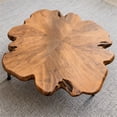 thumbnail image 2 of Organizedlife Natural Edge Coffee Table - 24" Live Edge Wood End Table with 3 Hairpin Legs, Rustic Accent Side Table, Plant Stand Nightstand for Living Room, Bedroom, Patio, 2 of 5
