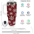 thumbnail image 3 of Stainless Steel Tumbler 40oz, Vintage Christmas Winter Snowflake Leakproof Tumblers Insulated Water Bottle with Straw And Lid, Car Coffee Cups Travel Mug Universal Fits for Water, Iced Tea, 3 of 6