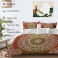 thumbnail image 3 of 3 Piece Orange Boho Duvet Cover Set Full Size,Microfiber Comforter/Quilt Cover with Corner Ties and 2 Pillowcases,Country Vintage Ethnic Abstract Geometric All Season Soft Bedding with Zipper Closure, 3 of 8