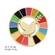 thumbnail image 4 of Broche de paloma de la paz de las Naciones Unidas, medalla representativa de los objetivos de desarrollo sostenible, patrón geométrico, collar con 17 colores que gotea aceite, 4 of 5