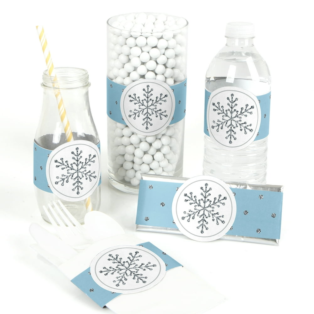 Winter Wonderland Snowflake Holiday Party & Winter Wedding DIY Wrapper Favors & Decorations