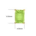 thumbnail image 5 of TimeLess Classics Emerald Cut Peridot Stud Earrings in 14K Yellow Gold - 6x4MM, 5 of 5