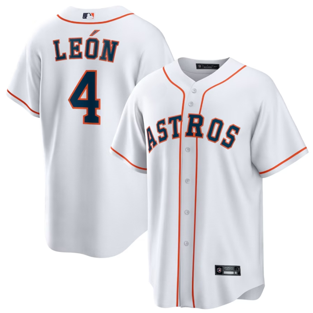 Camiseta clásica de béisbol local de Pedro León, blanca, de los Houston Astros, con número de estrella bordado.-M