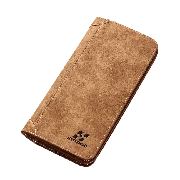 EeaseMX Monedero largo estilo retro para hombre, bolso de mano de gran capacidad, neceser (café)