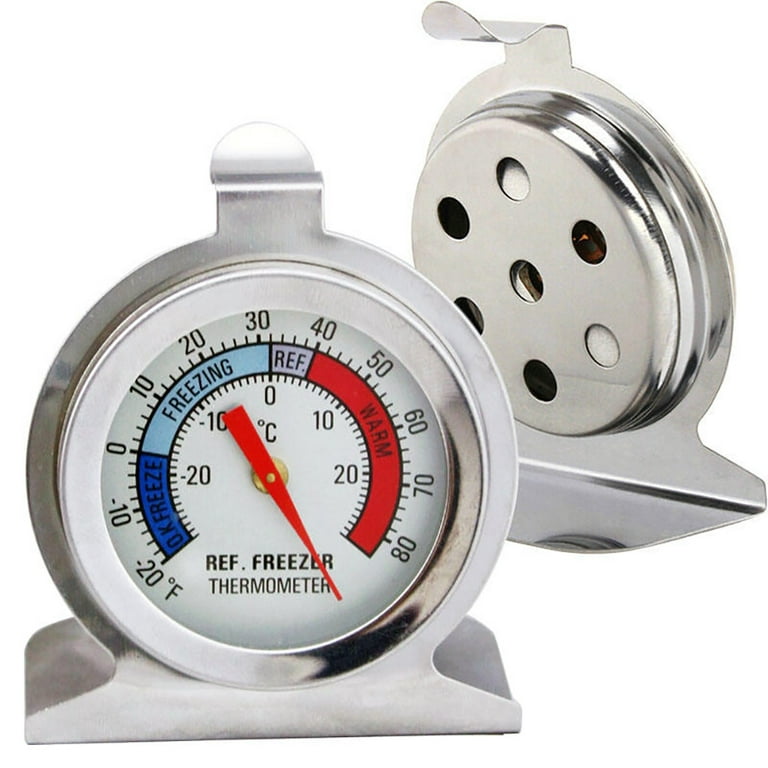 1-4 Pack Refrigerator Freezer Thermometer Large Dial Type Fridge Stainless  Steel