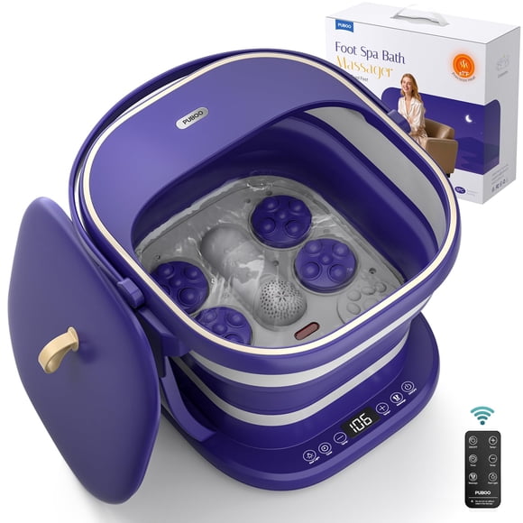 Masajeador Puboo Electric para baño de pies, 16 bolas de masaje con calor