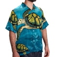 thumbnail image 2 of Turtle Seamless Men's Printed Button Down Short Sleeve Casual Summer Beach Shirt - Unisex, 2 of 6