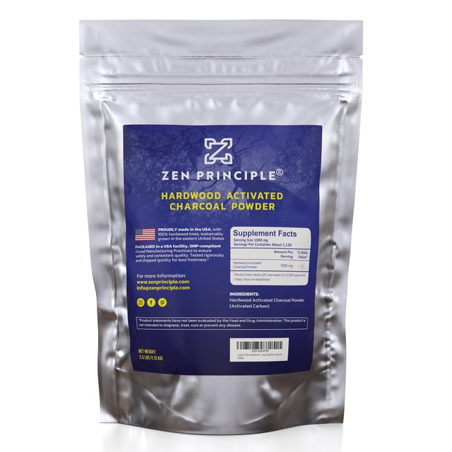 Carbón activado en polvo Zen Charcoal, 1,13 kg, 100% natural