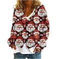 thumbnail image 2 of LOVZFMLL Cardigan pour Femmes Cardigan Décontracté Bouton Veste de Mode Imprimée de Noël, 2 of 5