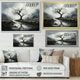 thumbnail image 4 of Designart "Monochrome Mystique Grey Tree" Floral Floater Framed Canvas Art Print, 4 of 7