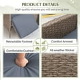 thumbnail image 5 of Devoko Rattan Outdoor PE Wicker Adjustable Backrest Loveseat Recliner, Light Grey, 5 of 7