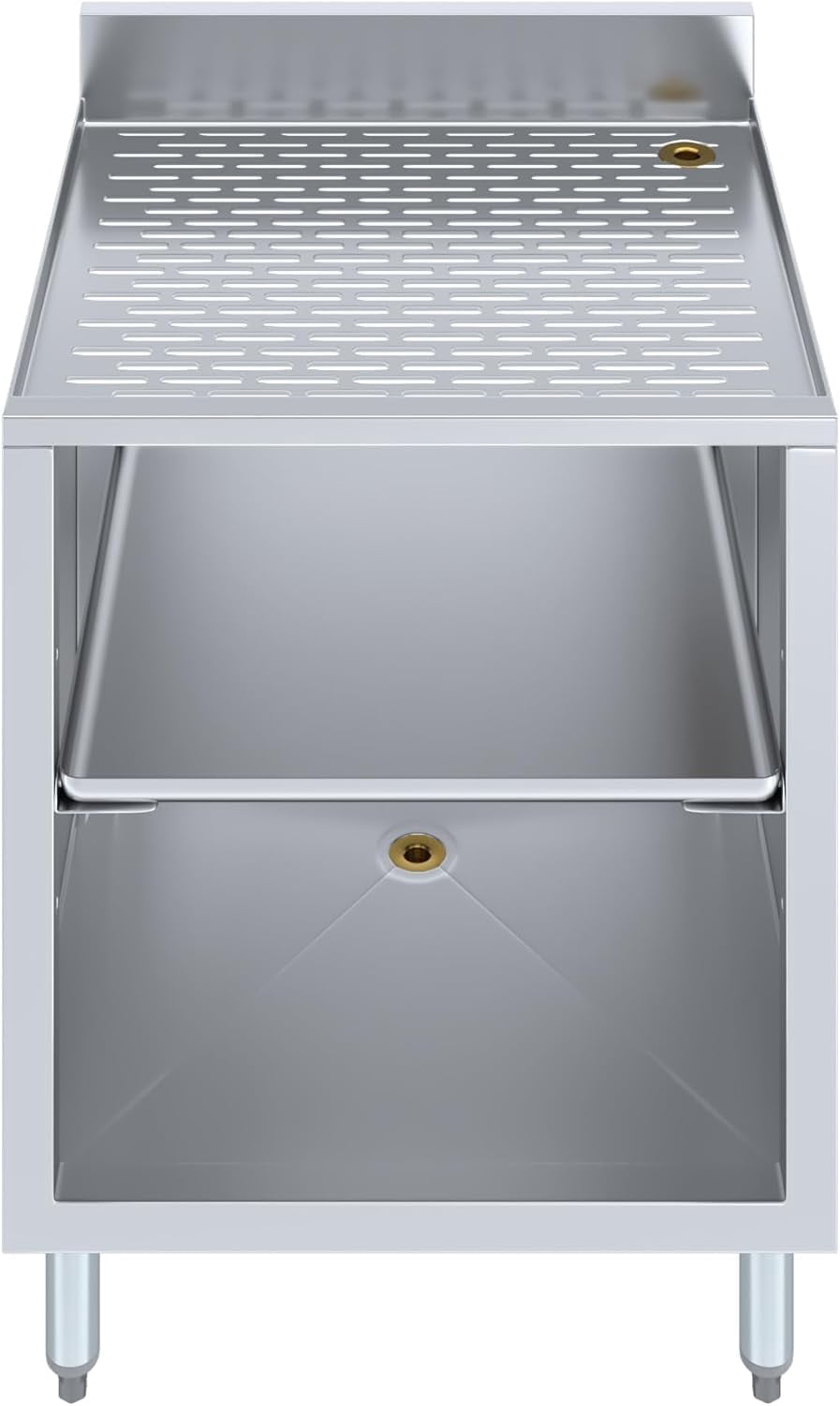 22.5" x 24" x 30" Stainless Steel Glass Rack Storage Cabinet with Built-In Rack | Commercial Glass Holder Organizer for Bar, Restaurant, Kitchen