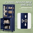 thumbnail image 4 of HLR 72 " Freestanding Kitchen Pantry Storage Sideboard,Glass Display Cabinet with Doors, Navy Blue, 4 of 9