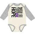 thumbnail image 3 of Inktastic Pancreatic Cancer Hope Love Strength Boys or Girls Long Sleeve Baby Bodysuit, 3 of 5