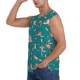 thumbnail image 3 of Lsque Giraffes Doing Various Yoga Print Men's Cotton Blend Sleeveless Muscle Shirts (S-3XL)- Moisture Wicking, Odor Protection, UPF 30+,X-Large, 3 of 8
