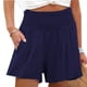 thumbnail image 2 of Pantalones cortos de entrenamiento, pantalones cortos de verano para mujer, pantalones cortos casuales con cintura elástica, pantalones cortos fruncidos, claridad notable, 2 of 6