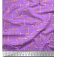 thumbnail image 1 of Soimoi Purple polyester Crepe Fabric Maze & Grandiflora Roses Floral Print Sewing Fabric Yard 52 Inch Wide, 1 of 6