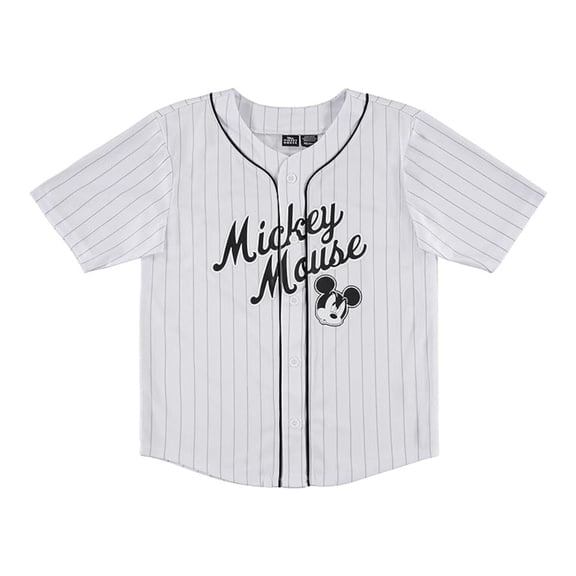 Disney Boys Mickey Mouse Baseball Jersey, Classic Jersey Shirt White – M