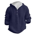 thumbnail image 4 of AWZXDE Boys Summer Hooded Shirt Long Sleeve Button Down Beach Top Breathable Solid Color Casual Wear For Youth Children Navy, 4 of 4