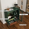 thumbnail image 5 of HLR 31.5"W Modern Wine Storage Cabinet with Pull-Out Rack & Tempered Glass Doors – Compact Coffee Bar for Kitchen, Dining Room, Apartment,Green, 5 of 8