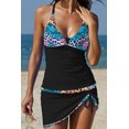 thumbnail image 1 of Women's Push-up Animal Print Patchwork Tankini Set, 1 of 3