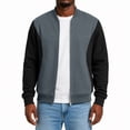thumbnail image 5 of Mens Lightweight Jacket Casual Bomber Jacket Color Block Varsity Coat Full Zip Fall Winter Spring Jacket, 5 of 5