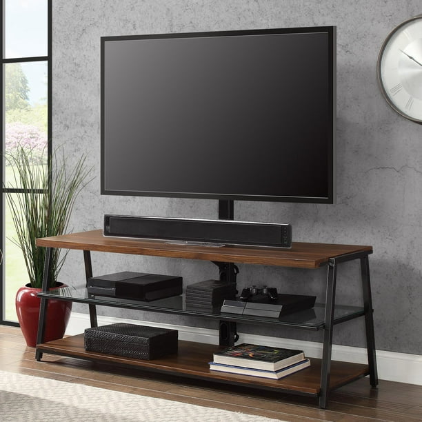 Mount Tv Stand, Wooden Tv Stand With Swivel Mount
