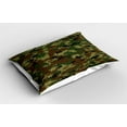 thumbnail image 2 of Ambesonne Green Pillow Sham 2 Pack, Grunge Graphic Camouflage, 26"x20", Green Pale Green Brown, 2 of 3