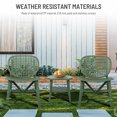thumbnail image 3 of 3 Pieces Outdoor Patio Conversation Set, All Weather Plastic Table Chair Set Coffee Table Set with Open Shelf and 2 Chairs for Balcony Garden Yard Green, 3 of 8