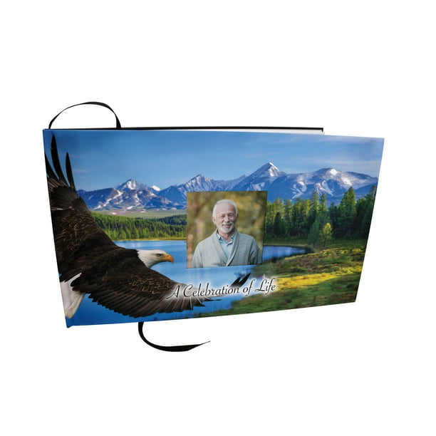 Bald Eagle Matching Themed 'Celebration of Life' Guest Book for Funeral