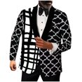 thumbnail image 1 of Puntoco Traje Informal Para Hombre, Para Negocios, Con Bolsillos, Botones, Cuello Abatible, Estampado, Abrigo Holgado, 1 of 9