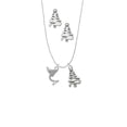 thumbnail image 2 of Delight Jewelry Silvertone Martini Drink with Olive Silver tone Zig Zag Christmas Tree Charm Necklace and Stud Earrings, 2 of 4