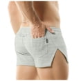 thumbnail image 4 of Pantalones cortos de running lisos para hombre: pantalones de chándal elásticos en la cintura, poliéster, S-XL, 4 of 7