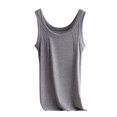 thumbnail image 2 of Fanxing Tank Tops With Built In Bras For Women Seamless Camisole Undershirts Vest Spaghetti Strap Shelf Bra Shirt Gray,XXL, 2 of 6