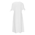thumbnail image 5 of FAVIPT Womens Boho Eyelet Pastel Dress Button V Neck Tie Knot Short Sleeve Flowy Beach Vacation Midi Dresses with Pockets 2025 White,XXXL, 5 of 6