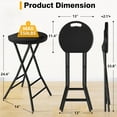 thumbnail image 2 of Portable Folding Chair with Handle, Heavy Duty Round Fold Stool Chair with 550lbs Capacity for Adults, 24 Inch Foldable Stool for Dorm, Kitchen, Vanity, Church and Outdoor use, 2 of 8