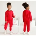 thumbnail image 2 of Younger Tree Toddler Fall Outfits for Girl Boy Long Sleeve Hoodie Top and Long Sweatpants Set Toddler Sweatsuit for 3-4T, 2 of 8