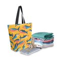 thumbnail image 2 of FORMRS Womens Canvas Tote Bag with Zipper Inner Pocket Shoulder Handbag, Yellow Sardines Pattern, 2 of 7