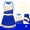Blue, variant on Alvivi Kids Girls Cheer Leader Costume Cheerleading Crop Top with Pleated Skirt Set 6-16