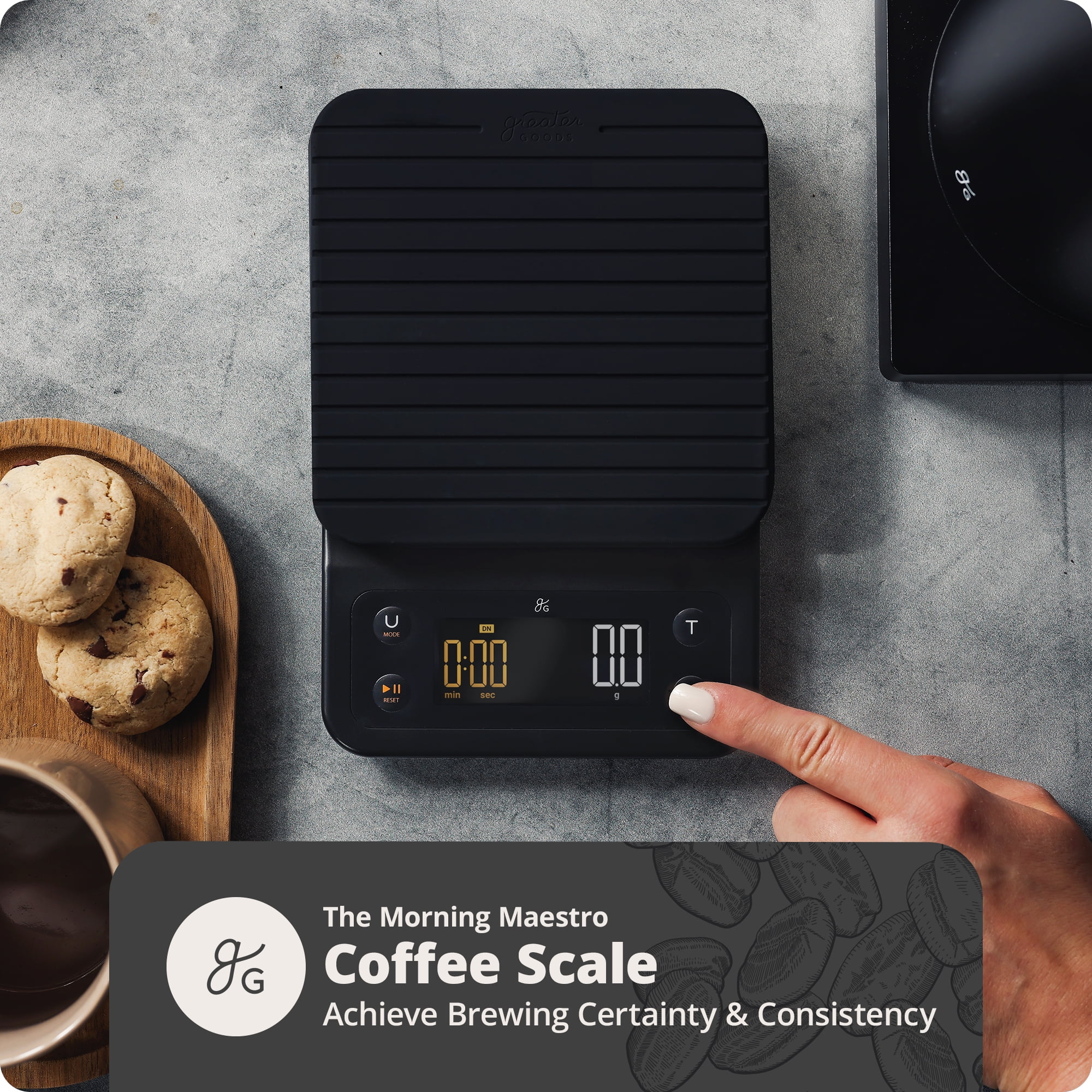 Greater Goods Digital Coffee Scale with Timer, for Pour-Over