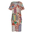 thumbnail image 4 of Vestido de fiesta de verano con bolsillos sueltos y coloridos de City para mujer 2025, 4 of 7