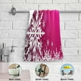 thumbnail image 5 of Dreamtimes Pink Christmas Snowflakes Hand Towels 2 PCS, Kitchen Towel Ultra Soft and Highly Absorbent,Decorative Fingertip Face Towel for Bathroom Hotel, 28.3"x 14.4", 5 of 6