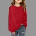 thumbnail image 2 of Girl Sweatshirt Long Sleeve Kids Red Sweatshirt Crew Neck Cute Pullover Relaxed Fit Tops Warm Fall Winter Clothes Girl Clothes 9-10 Years Boys Girls Fashion, 2 of 6