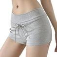 thumbnail image 4 of yillto Womens Cotton Sweat Short Slim Tight Athletic Shorts Ladies High Waist Drawstring Causal Shorts, 4 of 7