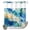 Teal Blue, Mint Green, variant on No Hook Shower Curtain, Blue Green Geometric Shower Curtains for Bathroom with See Through Top Window, Stained Glass Abstract Chic Art Waterproof & Washable Bath Curtain Stall 48"x72"