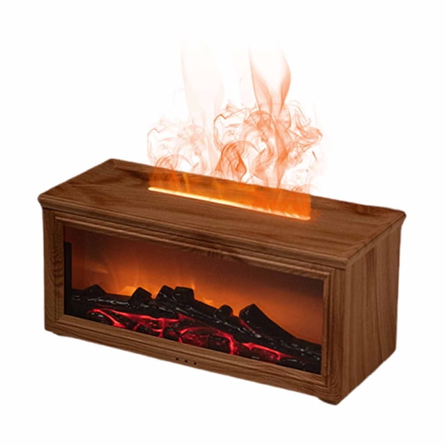 3D Flame Oil Diffuser Humidifier With Remote Control 280ml Aroma Mist Maker For Home Bedroom Atmosphere Timer Auto Off 7 Color LED Night Light